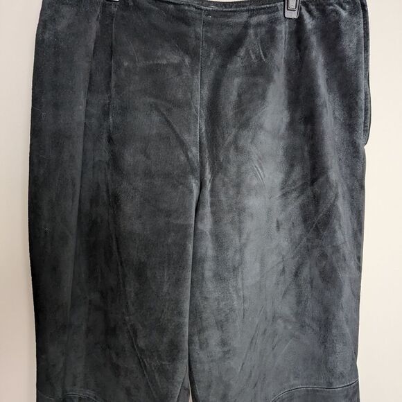 Vintage Danier Black Suede Bootcut Pants Size 12 Made in Canada, Lined - Picture 3 of 8